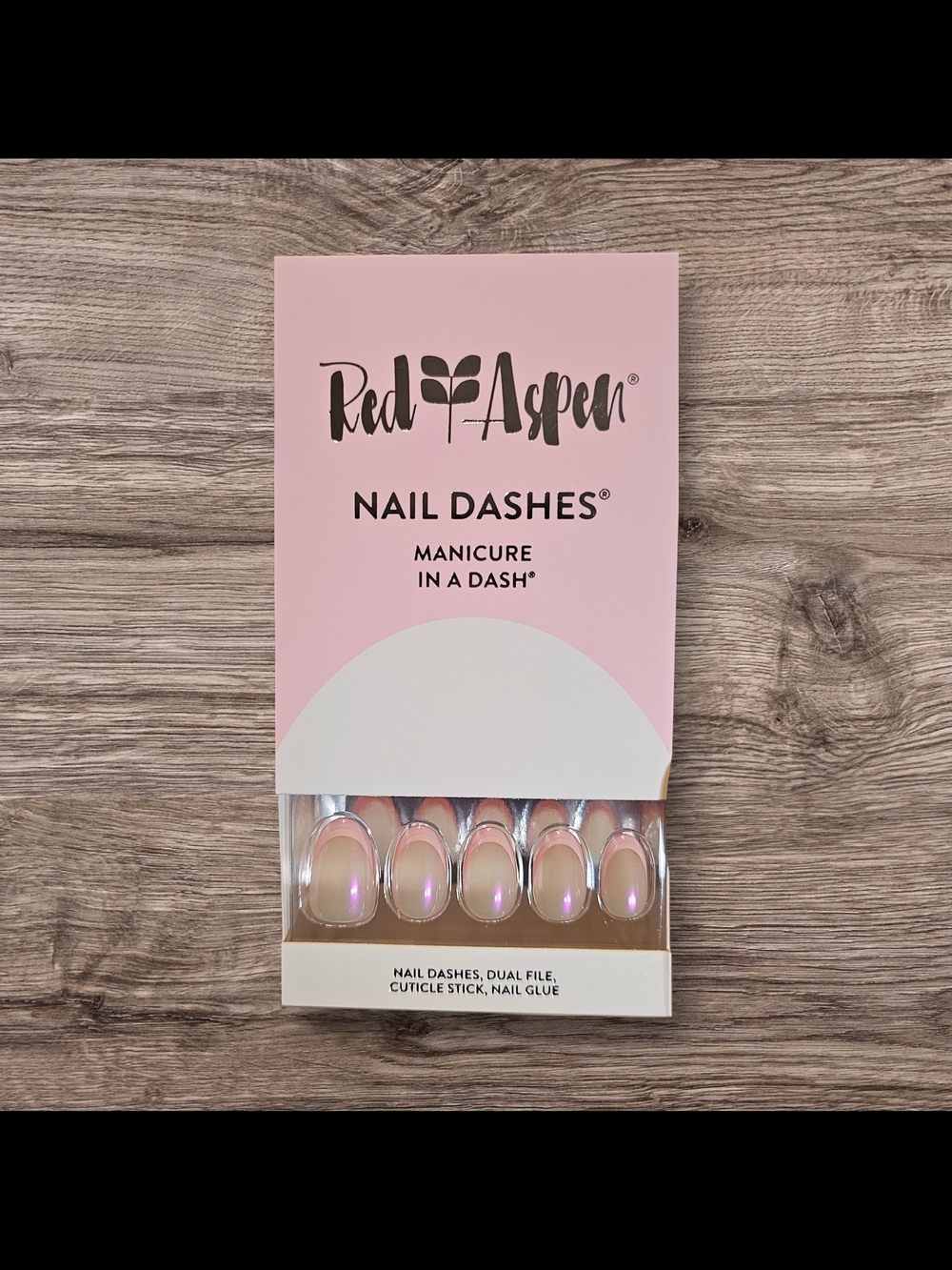 Red Aspen Nail Dashes Press-On Nails — Sheer Pink Ombre